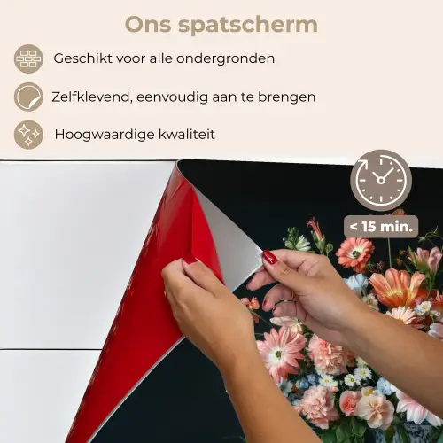 Hout - Vaas - Kleuren - Bloemen keuken achterwand spatscherm klein -spatscherm_NL
