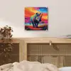 Neushoorn - Zonsondergang - Savanna - Kleurrijk plexiglas 5mm klein -sfeer4