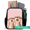 Otters - Lachen - Roze - Illustratie Rugzak - Zwart middel -inhoud_NL