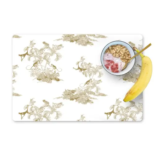 Wit - Apen - Beige Placemat vinyl groot 368 -zzzproduct_Kitchenyeah-website