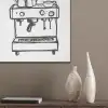 Illustratie - Café - Koffiemachine - Kopjes PET vilt klein -sfeer6_closeup