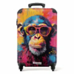 Chimpansee met bril in graffiti stijl NBS - Handbagage koffer - Unisex middel -productfoto_recht