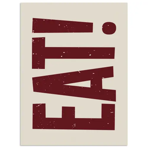 Red - Eten - Vintage - Decoratie poster papier klein -3d