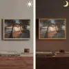 Palmbomen - Hangmat - Strand - Zonsondergang Light Box met batterij (Wandlamp) middel -sfeer3