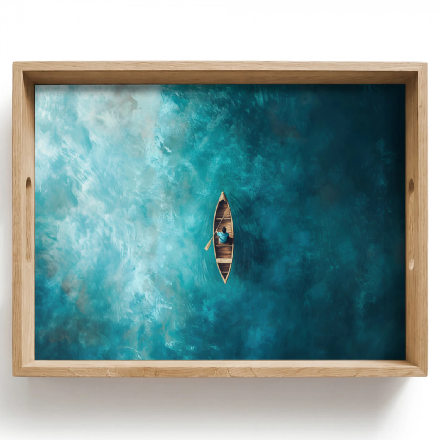 Bootje - Water - Blauw Dienblad Rechthoek middel -z3d_shopping