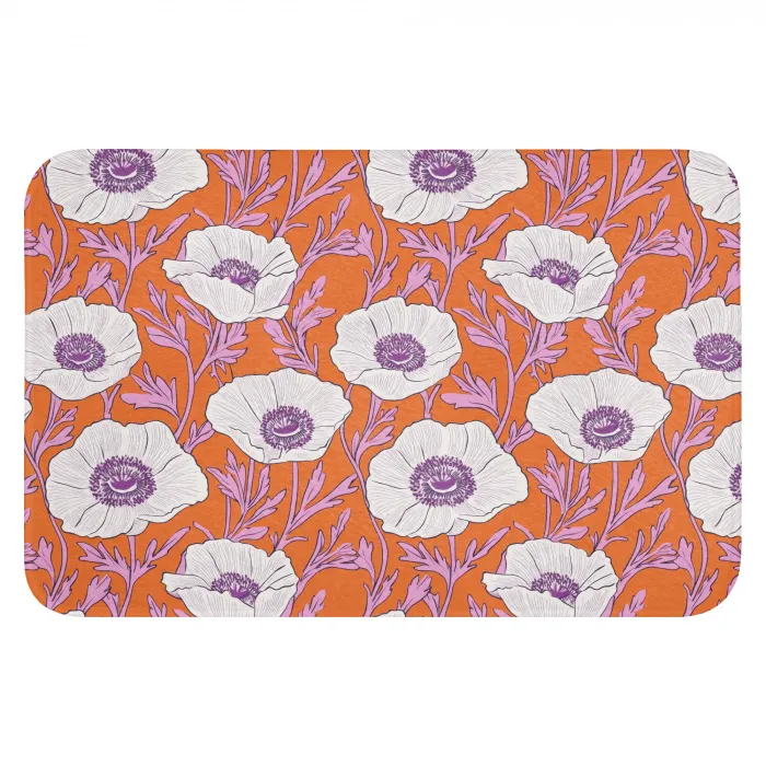 Bloemen - Grafisch - Oranje WCmat klein 1009 -3d
