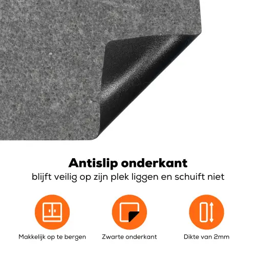 Grind en Grijs Inductie beschermer vinyl 3mm klein -zzzzzzz-td-onderkant