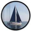 Zeilboot - Zee - Blauw Fotolijst rond zonder passe partout klein -3d