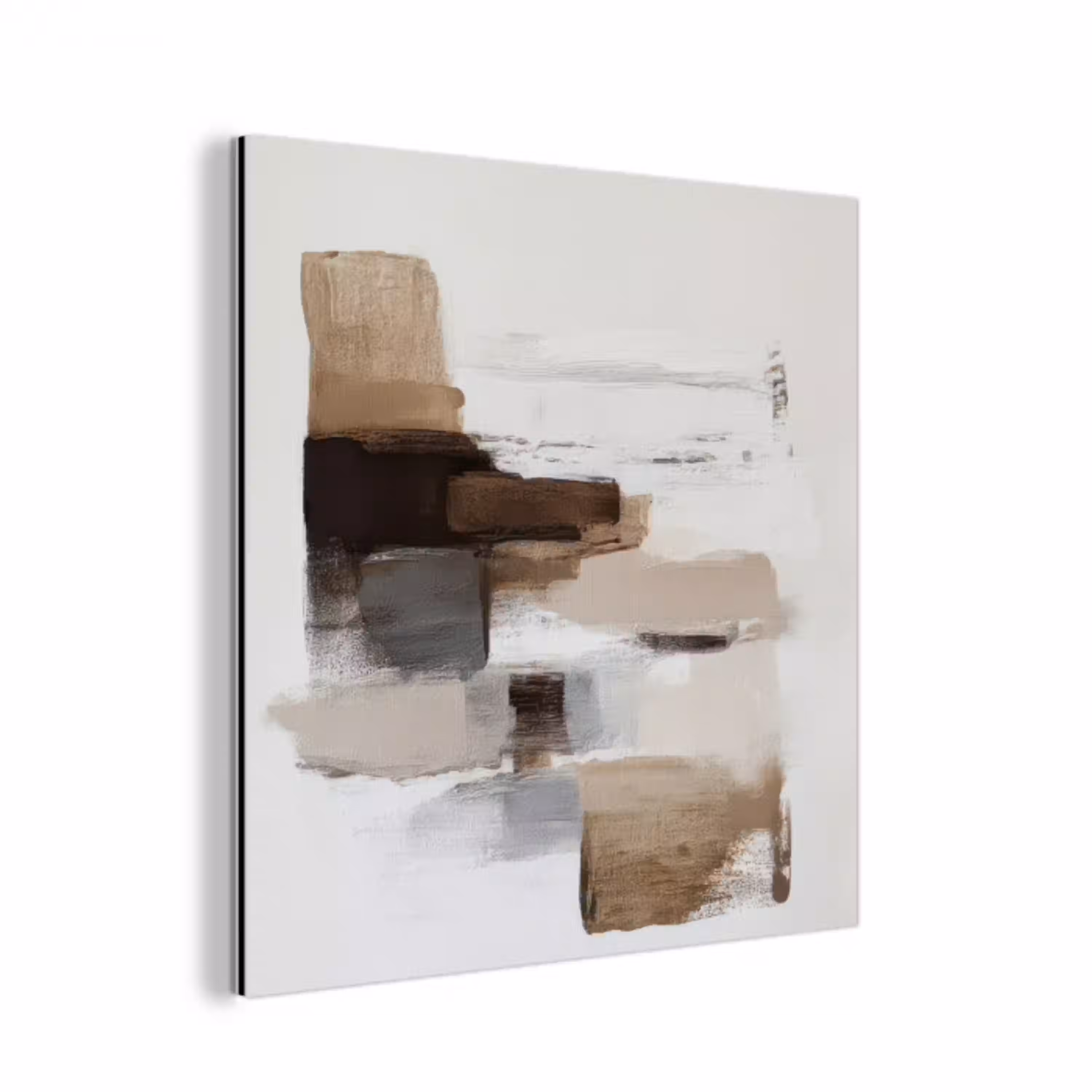 Penseelstreken - Balans - Beige - Bruin aluminium wit klein -3d