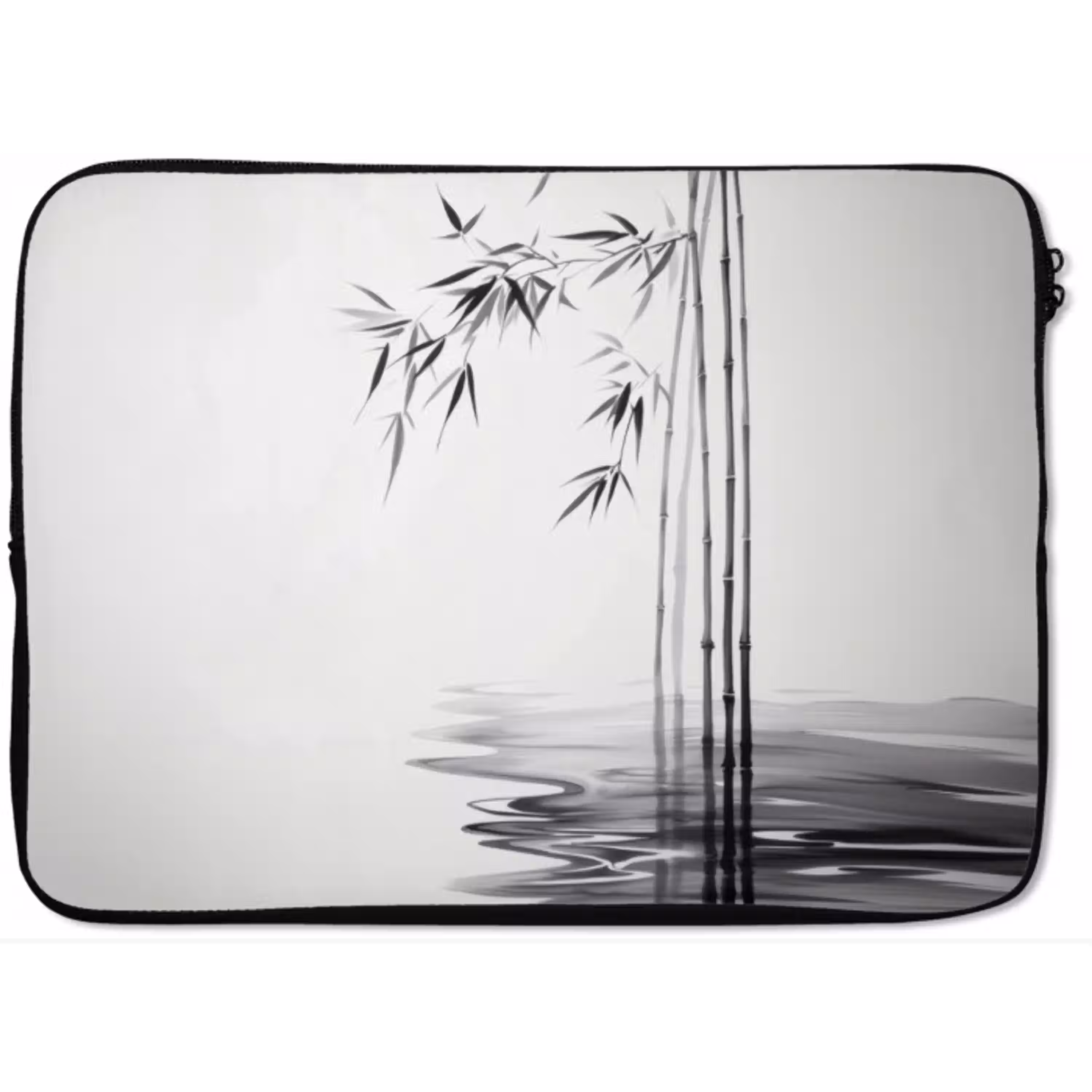 Bamboestammen - Water - Minimalistisch - Wit laptophoes neopreen klein -zkaufland3dotto