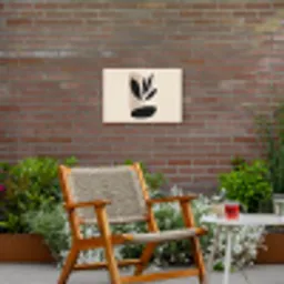 Plant - Beige - Japandi Tuinposter op houten frame 2 cm dik klein -sfeer3