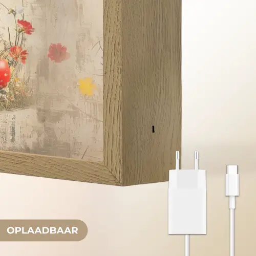 Konijnen - Bloemen - Eieren Light Box met batterij (Wandlamp) middel -USP_websiteoplaadbaarNL
