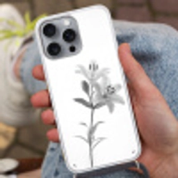 Lelies - Elegant - Zwart - Wit Hoesje iPhone 16 Pro Max met koord klein -sfeer3