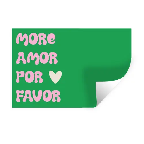 Amor - Valentijn - Groen - Tekst Muursticker klein -3d