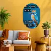 Vogel - Decoratie - Ijsvogel - Blauw Wandcirkel Ovaal Glas middel -sfeer4
