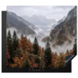 Bergen - Vallei - Mist - Herfst - Natuur Inductie beschermer vinyl 3mm middel -3d