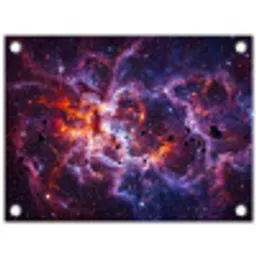 Space - Stars - Abstract - Colorful tuinposter los doek klein -3d