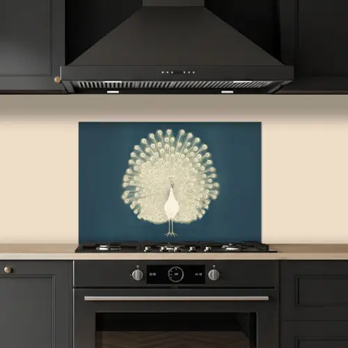 Vogel - Blauw - Vintage keuken achterwand spatscherm klein -sfeer1