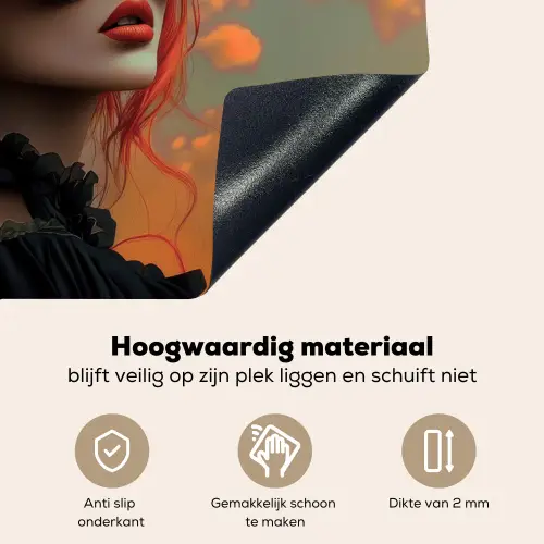 Vrouw - Kroon - Tomaat - Bascilicum - Zonnebril Inductie beschemer met haakjes klein -ky-onderkant-nl