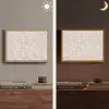 Bloemenprint - Grijs - Crème Light Box met batterij (Wandlamp) middel 907 -sfeer3
