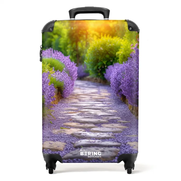 Pad met paarse lavendelstruiken NBS - Handbagage koffer - Kinderen Unisex middel -productfoto_recht
