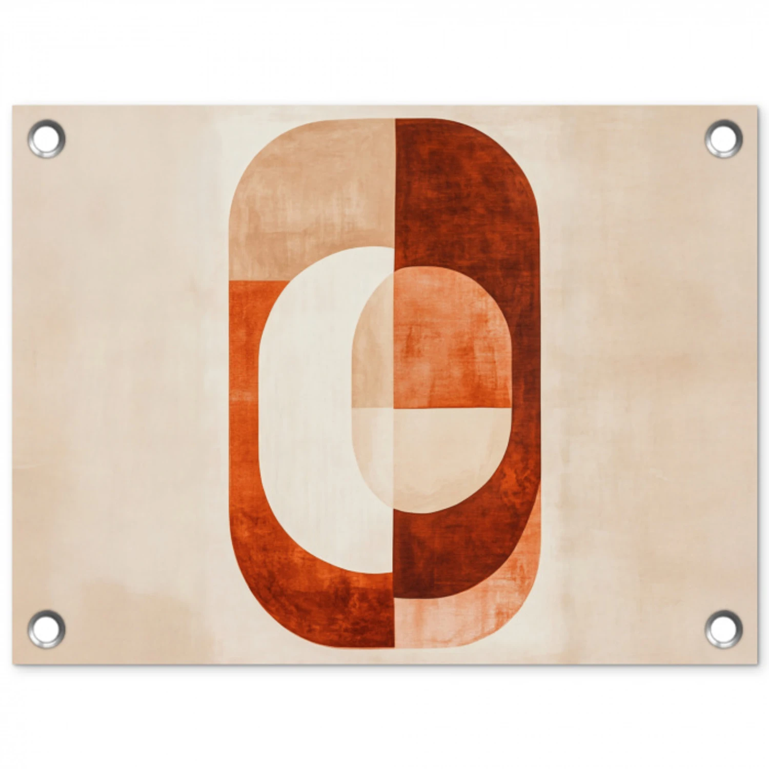 Illustratie - Abstract - Vormen - Rood tuinposter los doek klein -3d