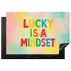 Quote - Lucky - Regenboogkleuren Inductie beschermer vinyl 3mm klein -3d