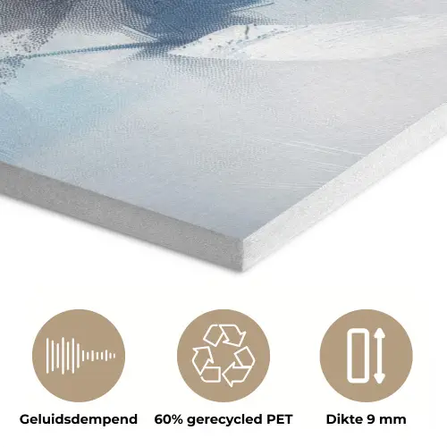 Blauw - Modern - Marmer - Abstract - Goud PET vilt klein -closeup_NL