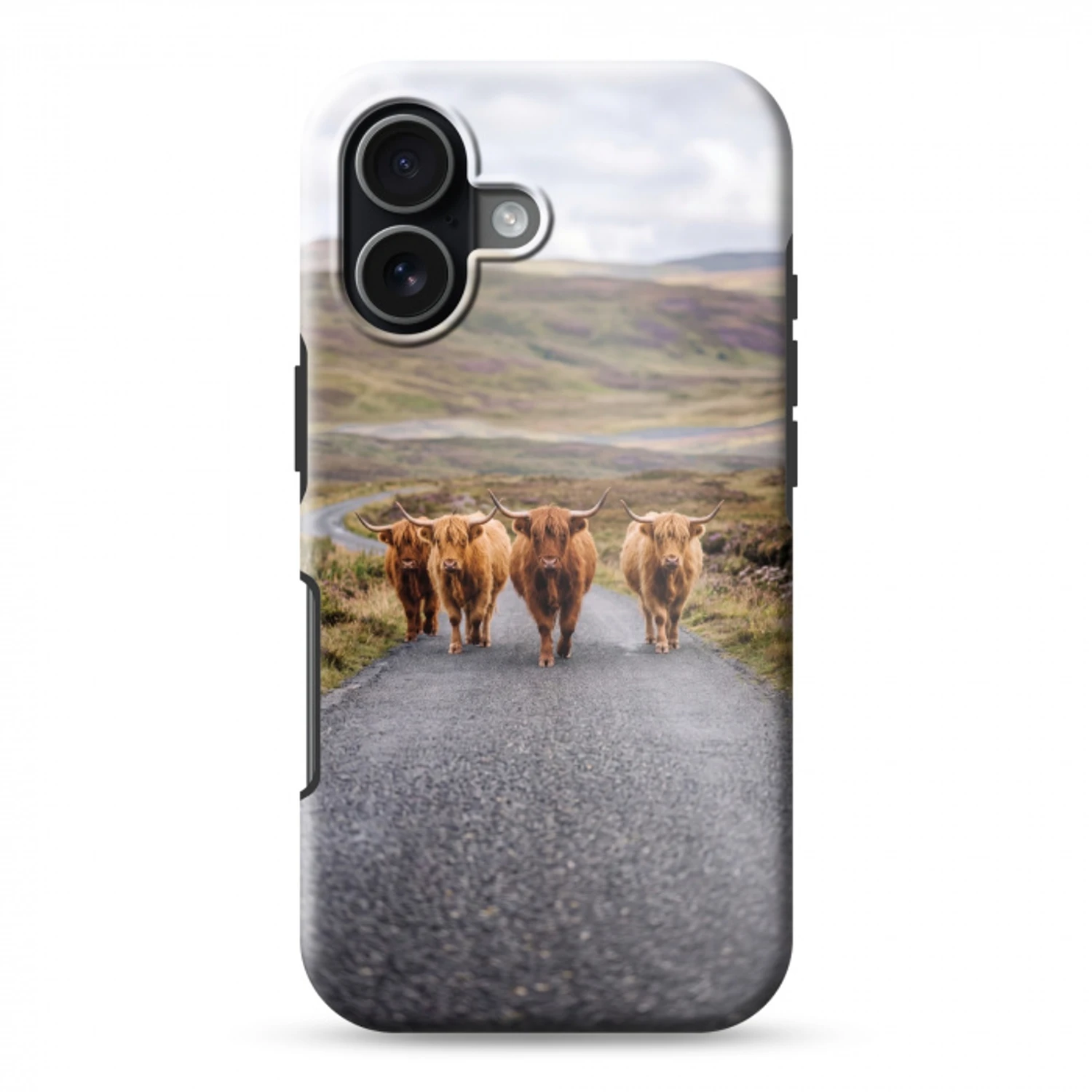 Schotse Hooglanders - Weg - Landschap - Kudde Toughcase MagSafe Apple iPhone 17 klein -3d