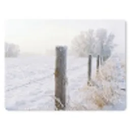 Hek - Sneeuw - Mist - Platteland - Nostalgisch muismat rubber klein -3d