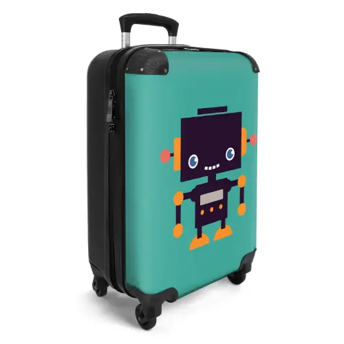 Pixel robot green Koffer - NBS - Handbagage middel -productfoto_3d