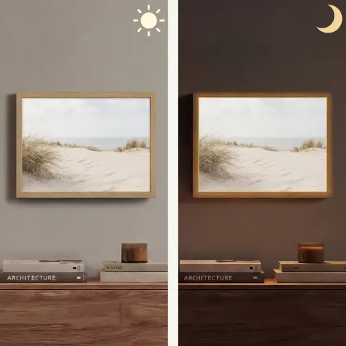 Wolken - Duinlandschap - Zand Light Box met batterij (Wandlamp) middel -sfeer3