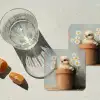 Bloempot - Kuiken - Bloemetjes onderzetter kurk middel -sfeer4