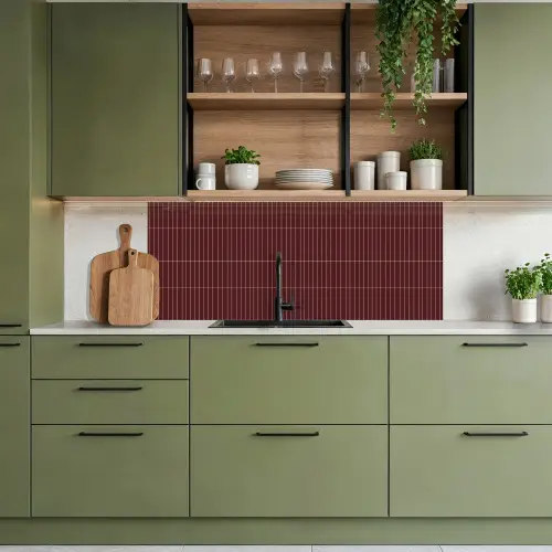 Lijnen - Patroon - Bordeaux keuken achterwand 2 middel 871 -sfeer3
