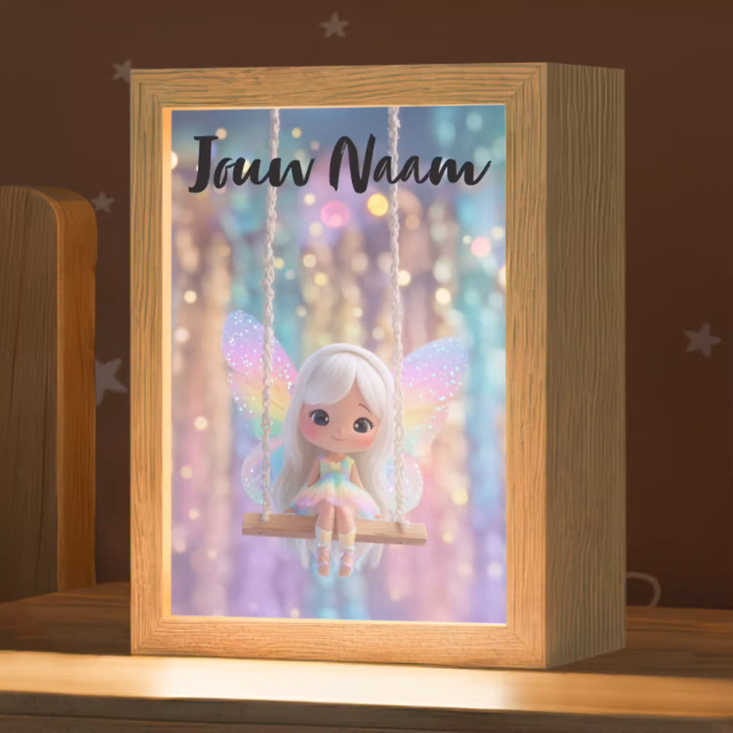 Fee - Schommel - Paars - Glinsters Light Box met kabel (Kinderlampje) klein -zzz_3d_website