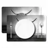 Schotse Hooglander - Spaghetti - Dieren - Zwart wit Placemat vinyl groot -zzsfeer2_Kitchenyeah-website