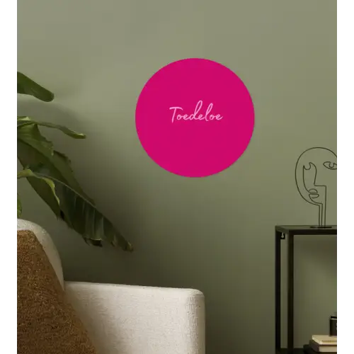 Toedeloe - Roze Wandcirkel behangsticker klein -sfeer2