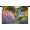 Tuinhuisje - Blauw - Bloemen Wandkleed katoen klein -zz3d