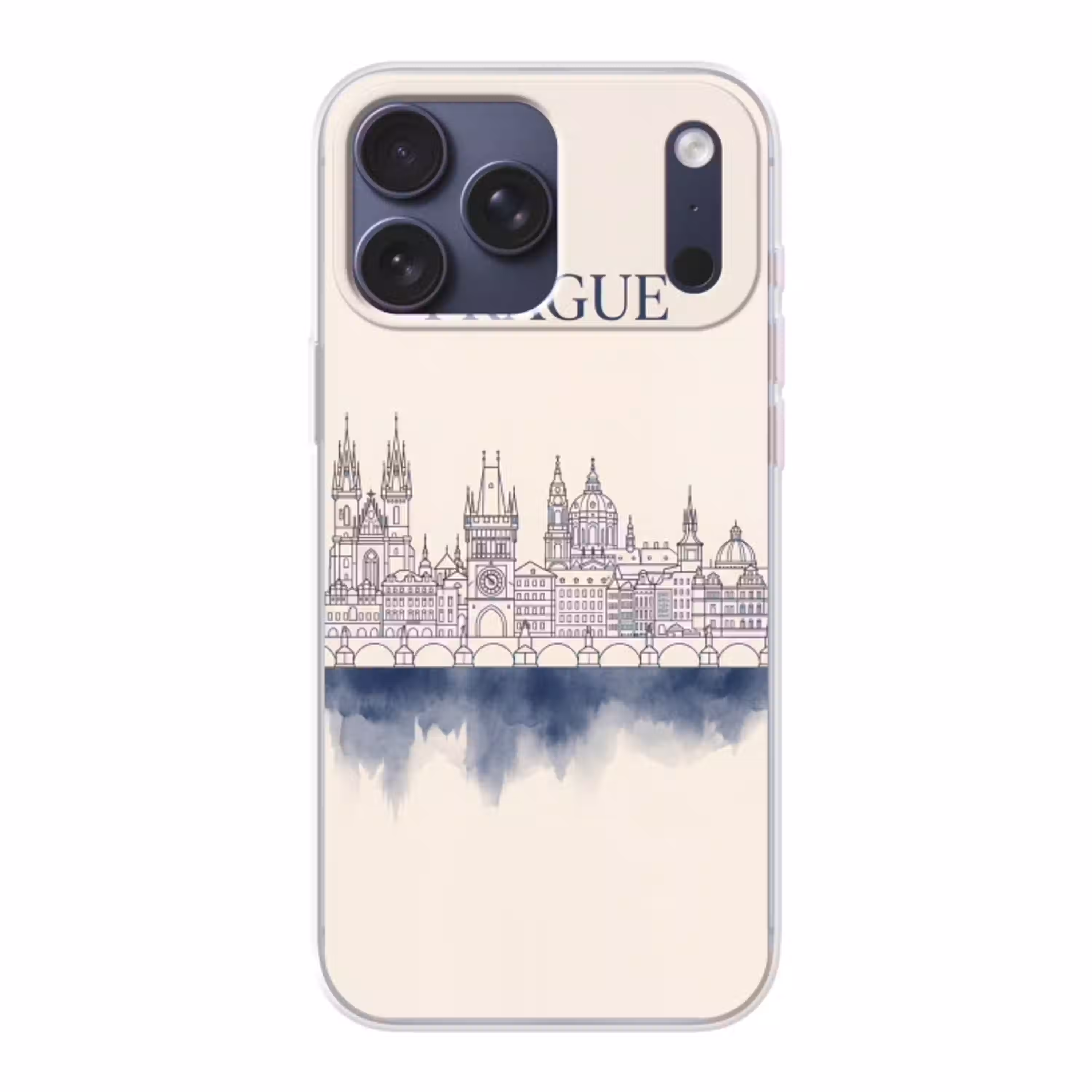 Praag - Skyline - Architectuur - Blauw Telefoonhoesje iPhone 17 Pro Max klein -3d