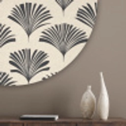 Waaiers - Botanisch - Zwart - Beige Akoestische PET Vilt - Rond klein 838 -sfeer5_closeup