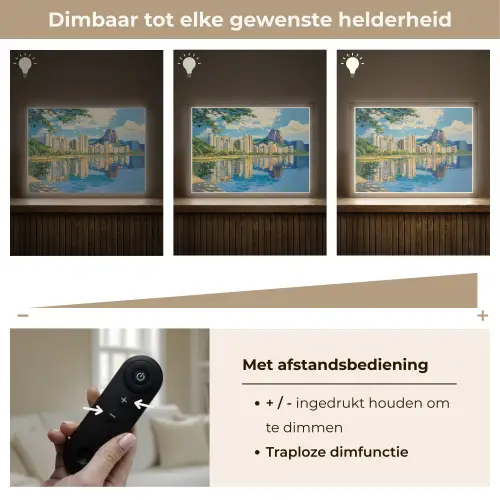 Berg - Skyline - Strand - Water Light Box met batterij (Wandlamp) middel -USP_dimbaarNL