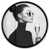 Vrouw - Champagne - Modern Fotolijst rond zonder passe partout klein -3d