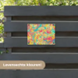 Geel - Roze - Blauw - Retro tuinposter los doek klein -sfeer3