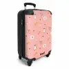 Medische symbolen op roze achtergrond NBS - Handbagage koffer - Kinderen Unisex middel -productfoto_3d