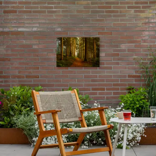 Bos - Natuur - Bomen - Landschap - Bladeren Tuinposter op houten frame 2 cm dik klein -sfeer3