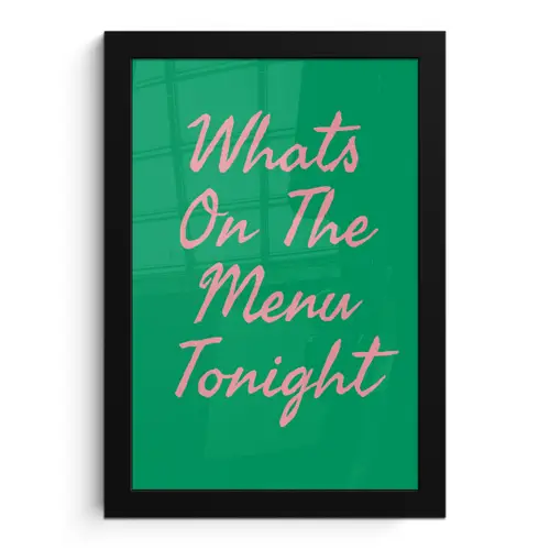 Menu - Quote - Roze fotolijst zwart zonder passe partout klein -3d