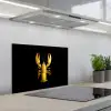 Kreeft - Geel - Stippen - Effen keuken achterwand spatscherm klein -3d_schuin