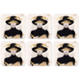 Vrouw - Portret - Modern - Goud - Kunst onderzetter kurk middel -zkaufland3dotto