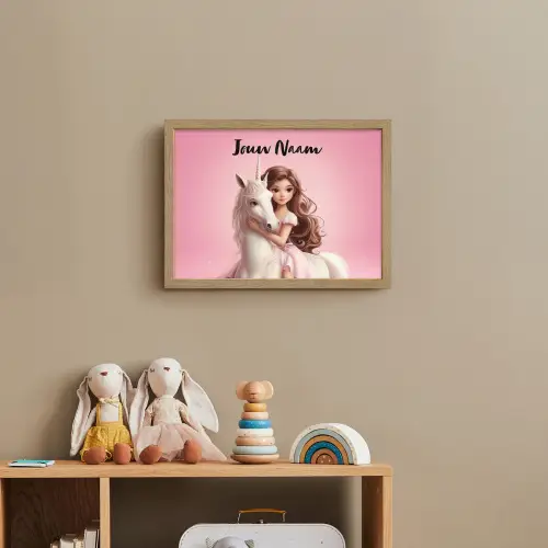 Prinses - Roze - Eenhoorn Light Box met batterij (Wandlamp kind) middel -sfeer2_kind