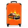 Gele auto met gele vlammen NBS - Handbagage koffer - Unisex middel -productfoto_recht